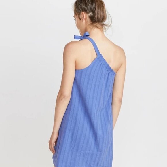 New w/Tags- Marine Layer Cassia One Shoulder Grecian Style Dress, Marlin Blue, S - Picture 2 of 11